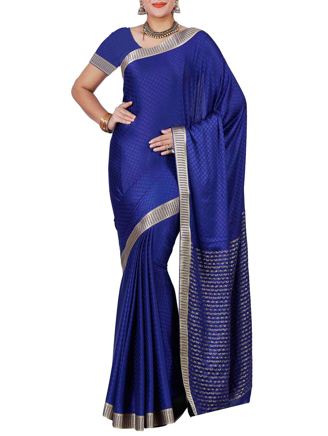 blue mysore silk saree