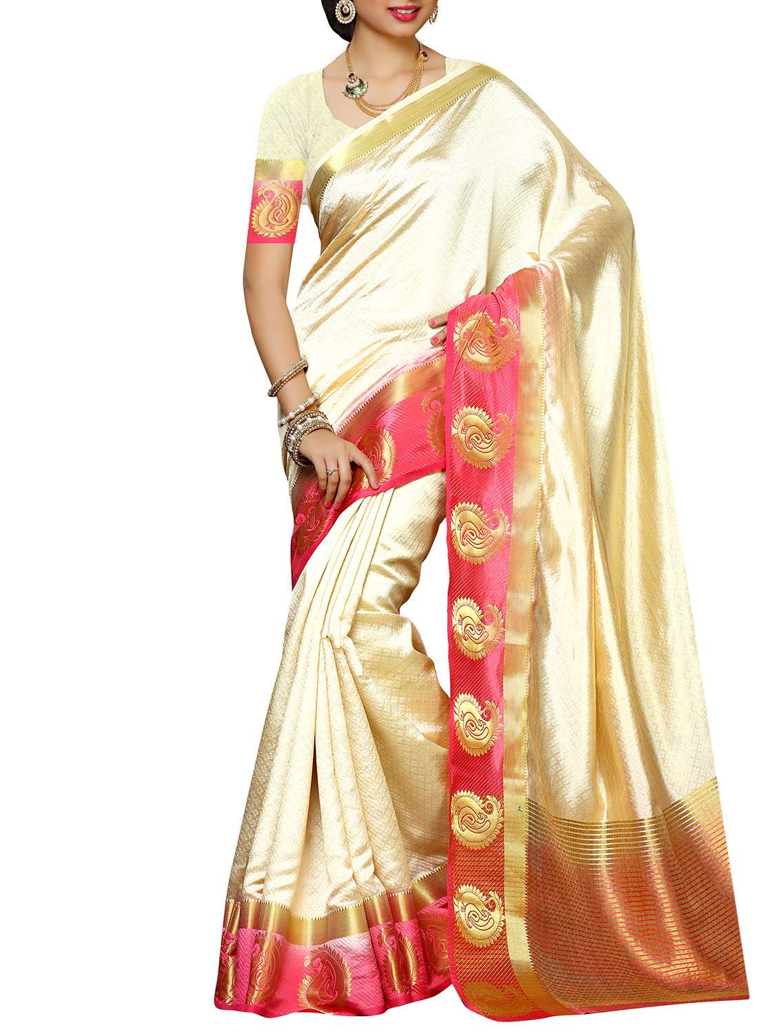gold border mysore silk saree