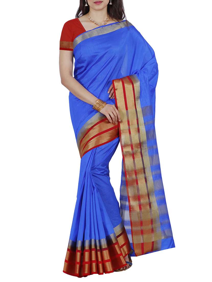 blue mysore silk saree