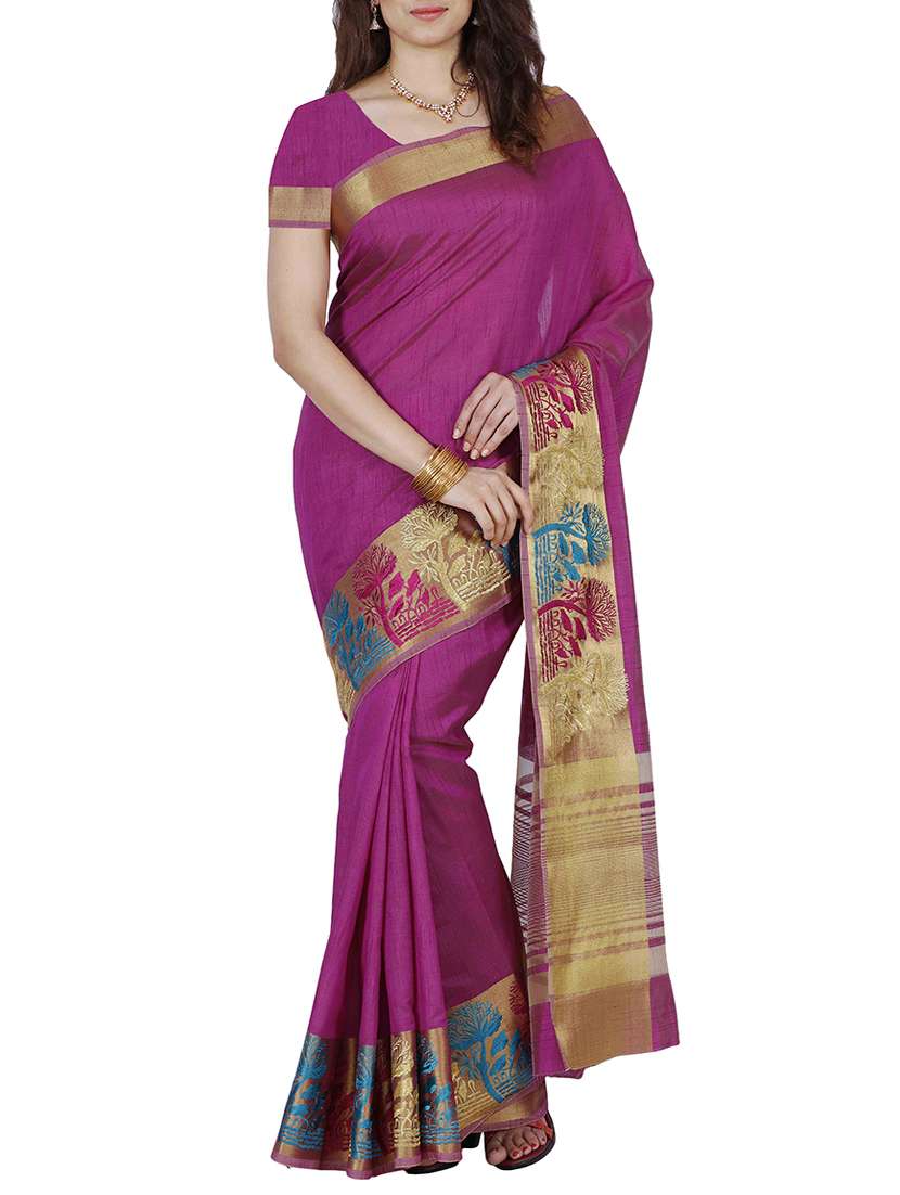 purple mysore silk saree with blouse