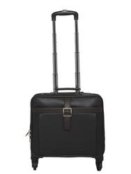 black leather luggage bag