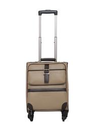 beige leather trolleybag