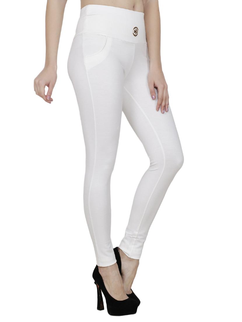 white polyester jeggings - 12986671 - Standard Image - 1
