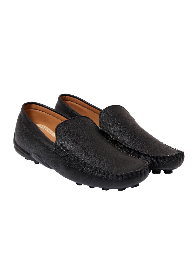 black leatherette slip on loafer - 12988702 - Standard Image - 1