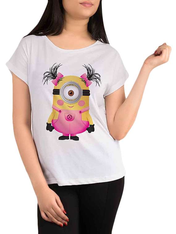 white printed polyester regular tee