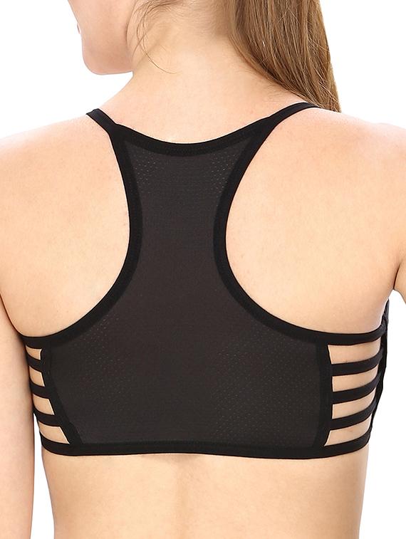 black nylon sports bra - 12993965 - Standard Image - 1