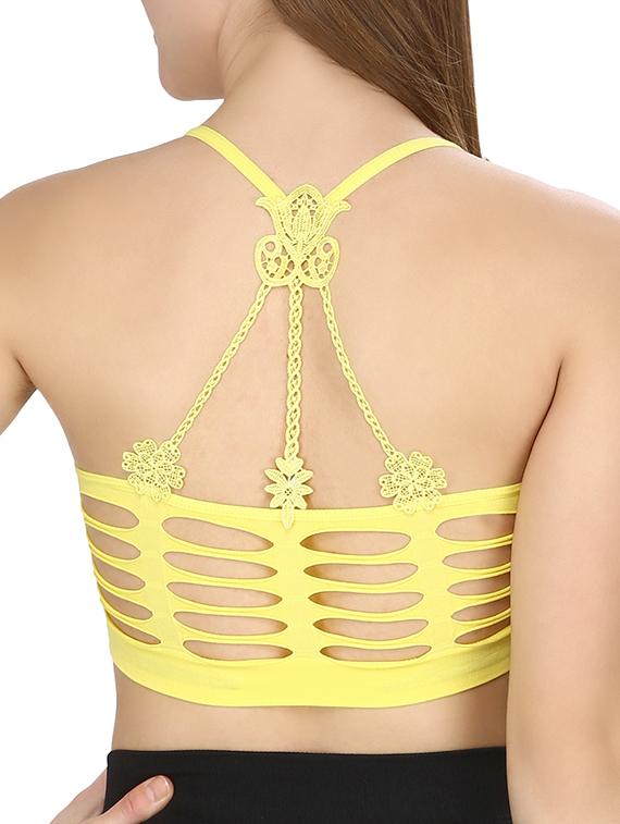 yellow nylon bralette - 12993979 - Standard Image - 1