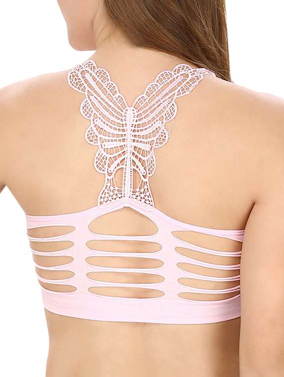 pink nylon bralette - 12993995 - Standard Image - 1