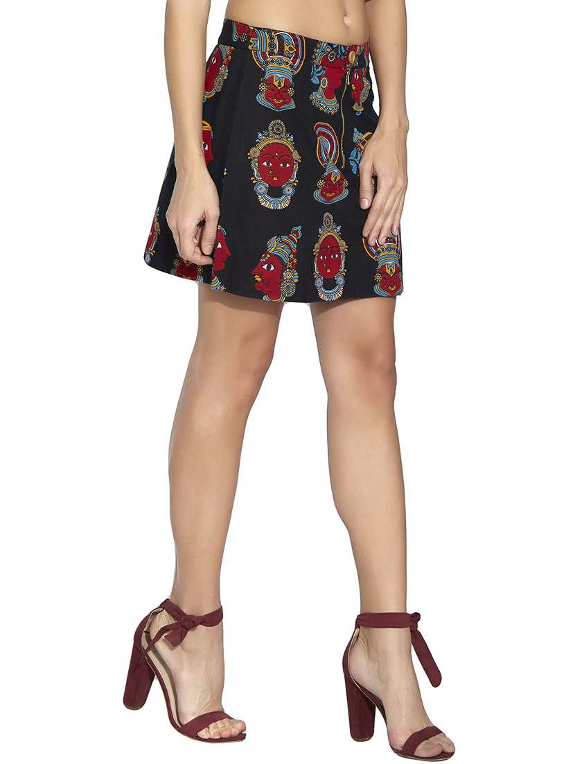 black printed cotton skirt - 12994195 - Standard Image - 1