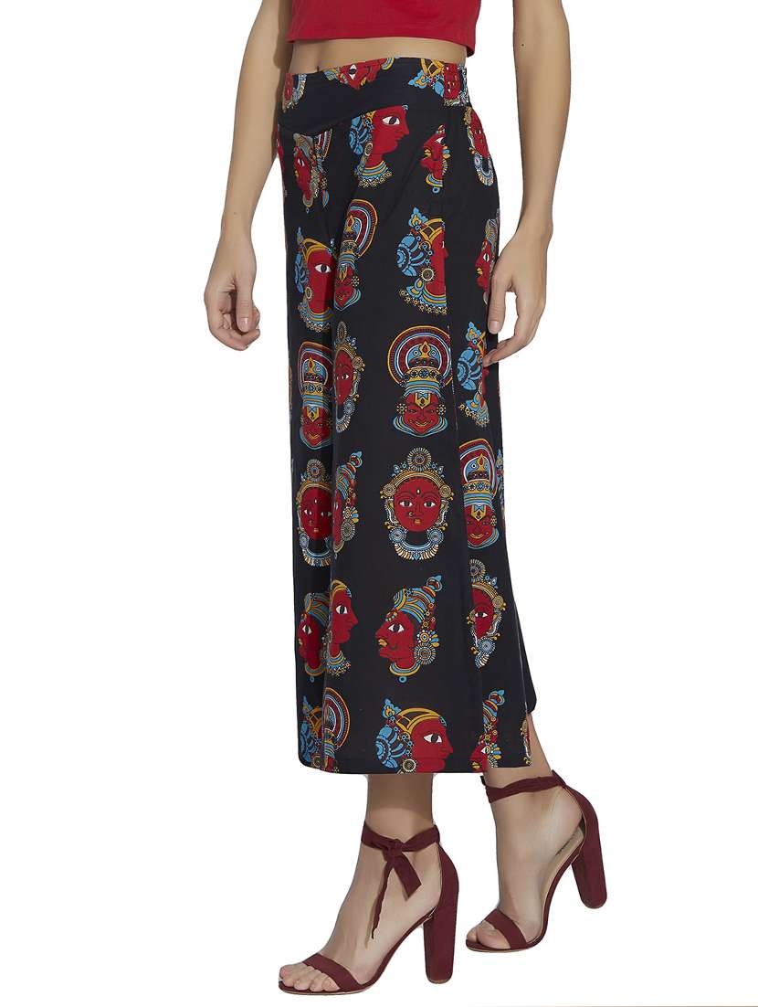 black printed cotton palazzo - 12994290 - Standard Image - 1