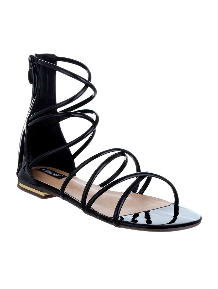 black gladiators sandal