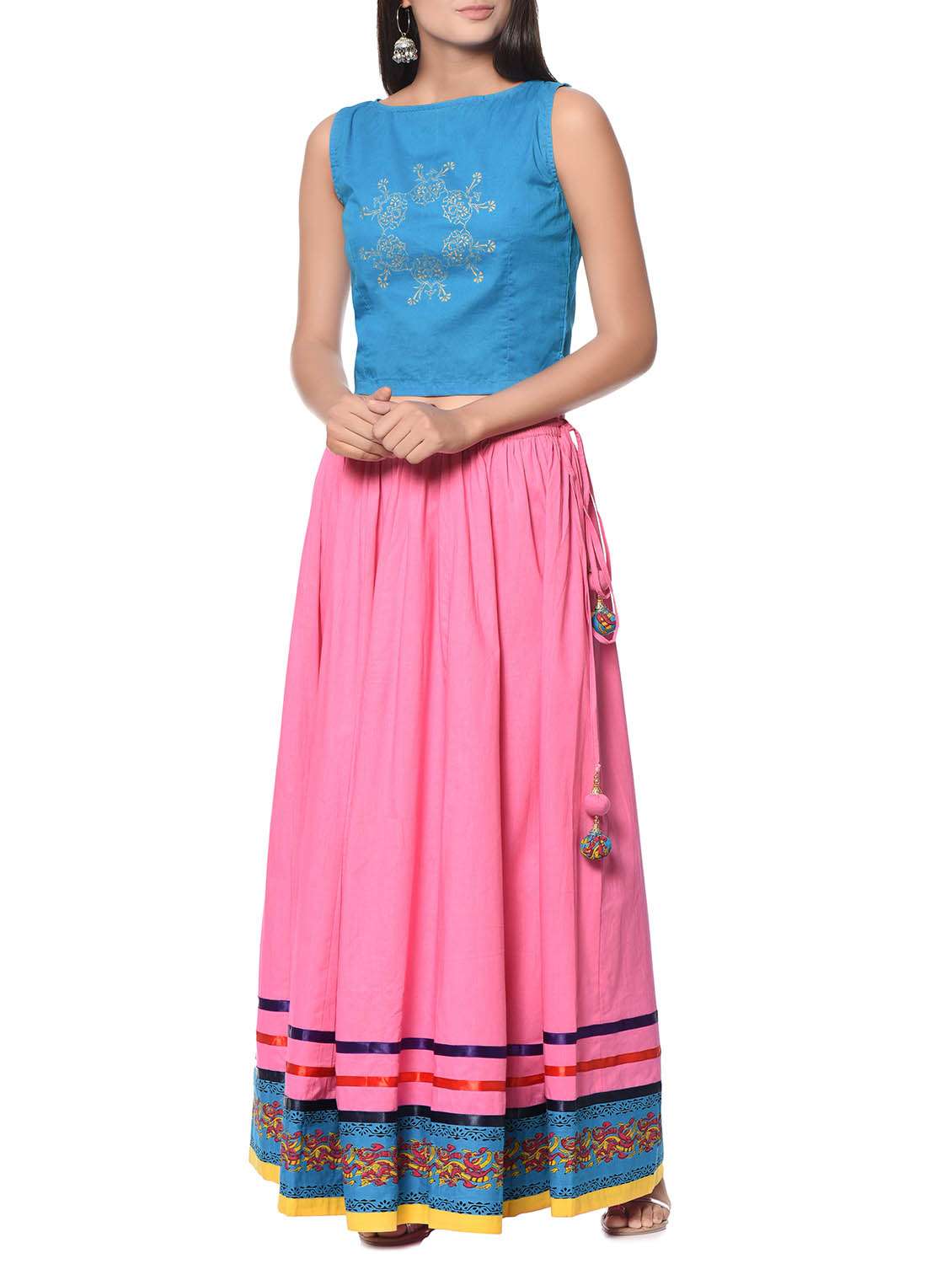 pink cotton skirt top