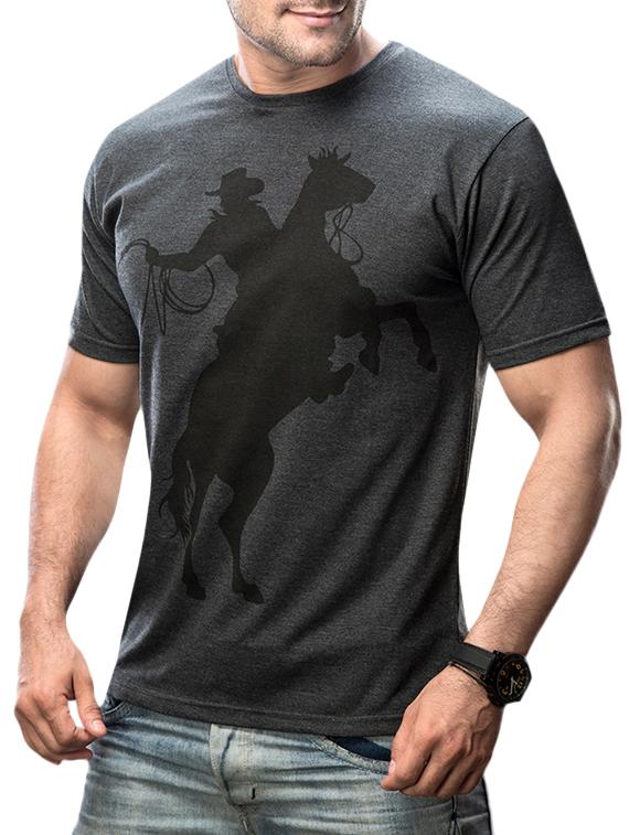 grey cotton printed t-shirt - 13004322 - Standard Image - 1