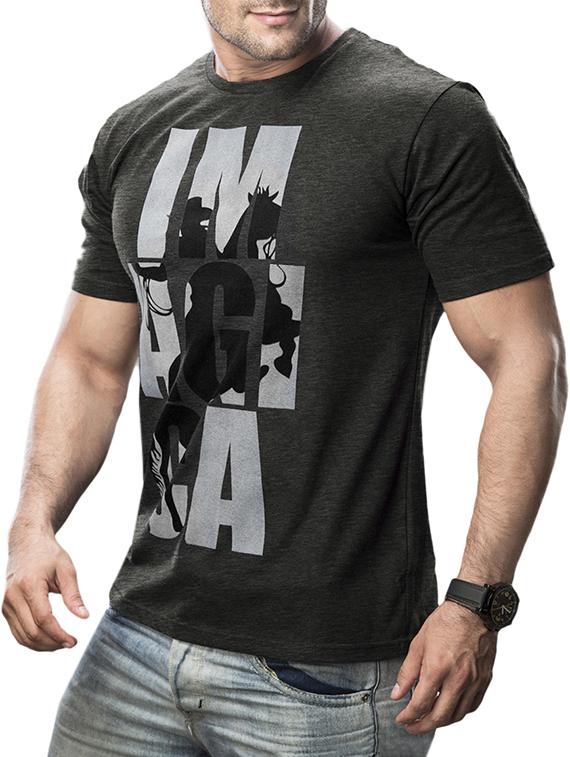 charcoal grey cotton printed t-shirt - 13004327 - Standard Image - 1