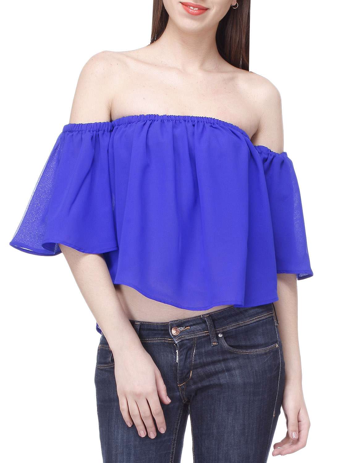 blue georgette top