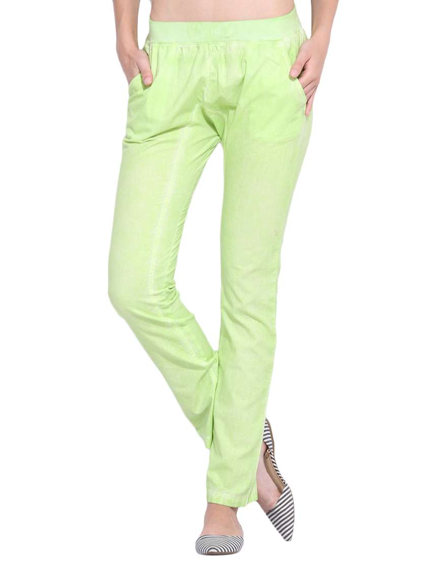 women solid flat front cigarette pants