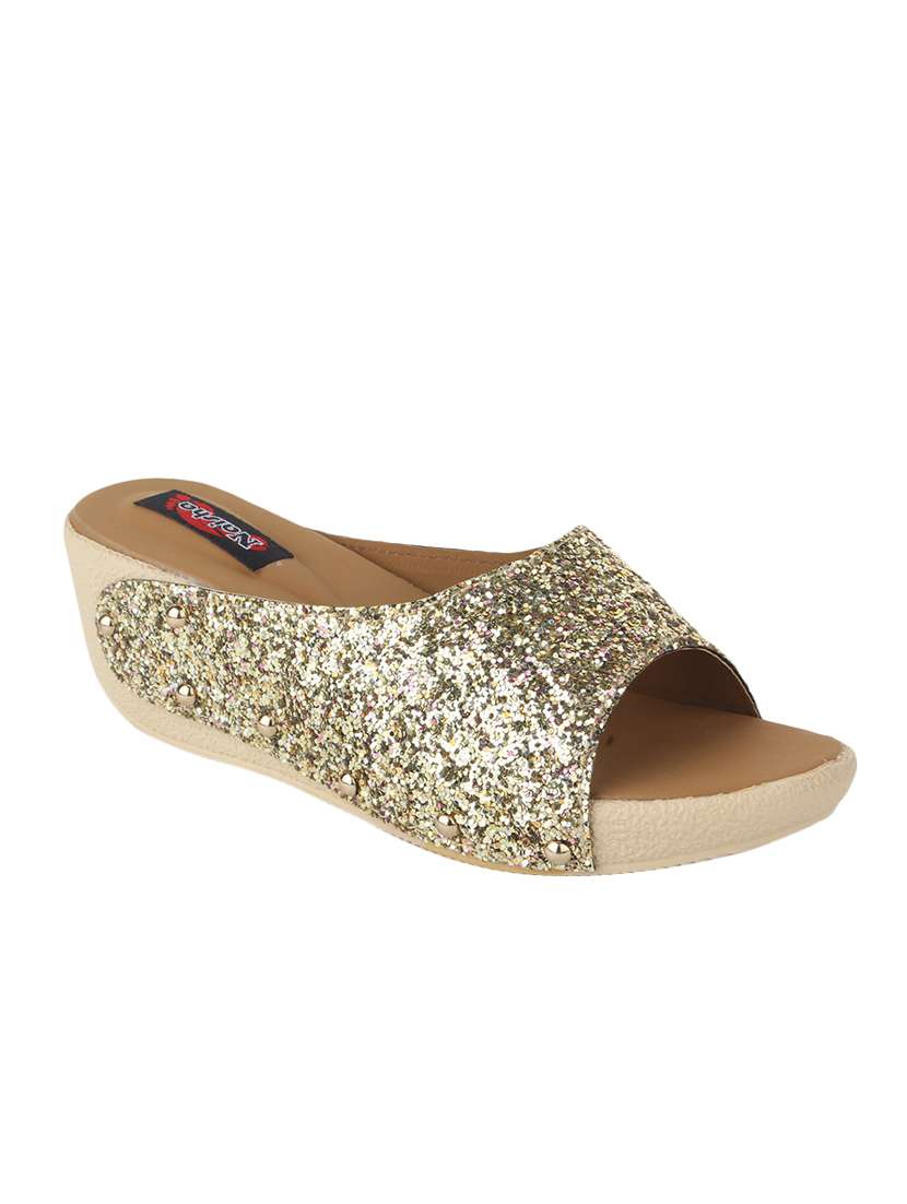 gold platforms wedge