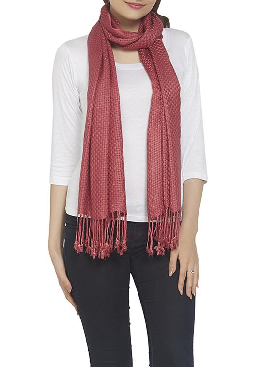 pink viscose stole - 13011904 - Zoom Image - 0