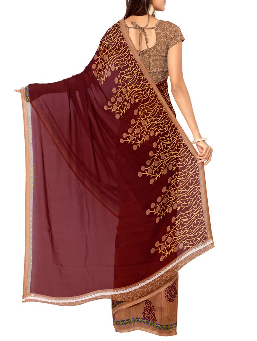 multi colored floral printed combos saree with blouse - 13013349 - Standard Image - 4