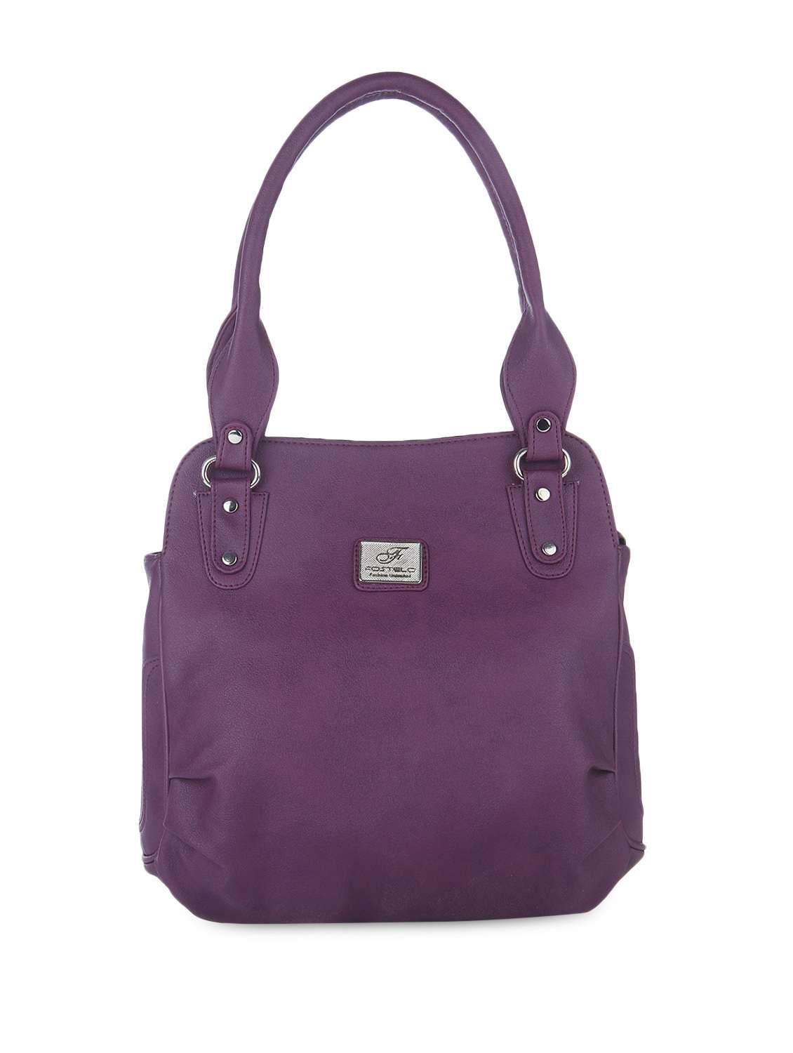 purple leatherette handbags.