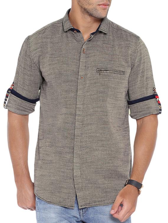 grey cotton casual shirt