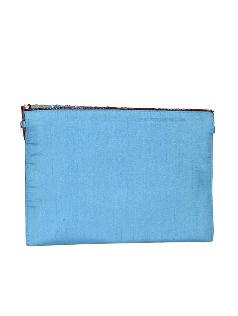 blue silk sling bag - 13023105 - Standard Image - 1