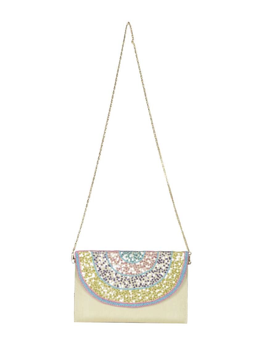 beige silk sling bag - 13023108 - Standard Image - 4