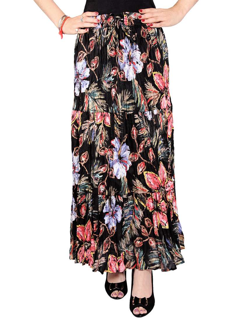 multi colored cotton flared skirt