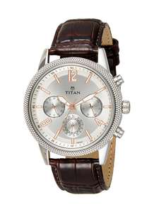 Buy online Titan Neo Chronograph Silver Dial Men's Watch-1734sl01 from ...