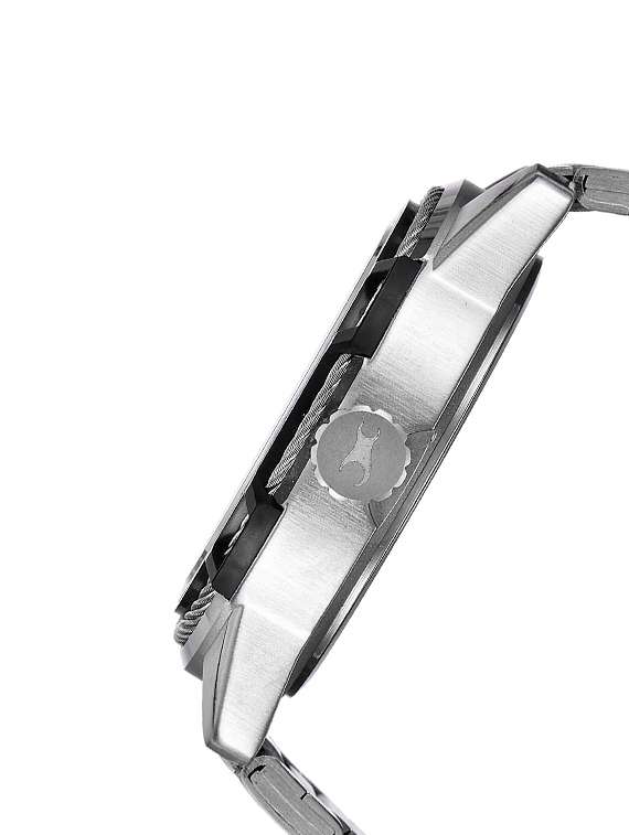 fastrack analog black dial men's watch 3157km01