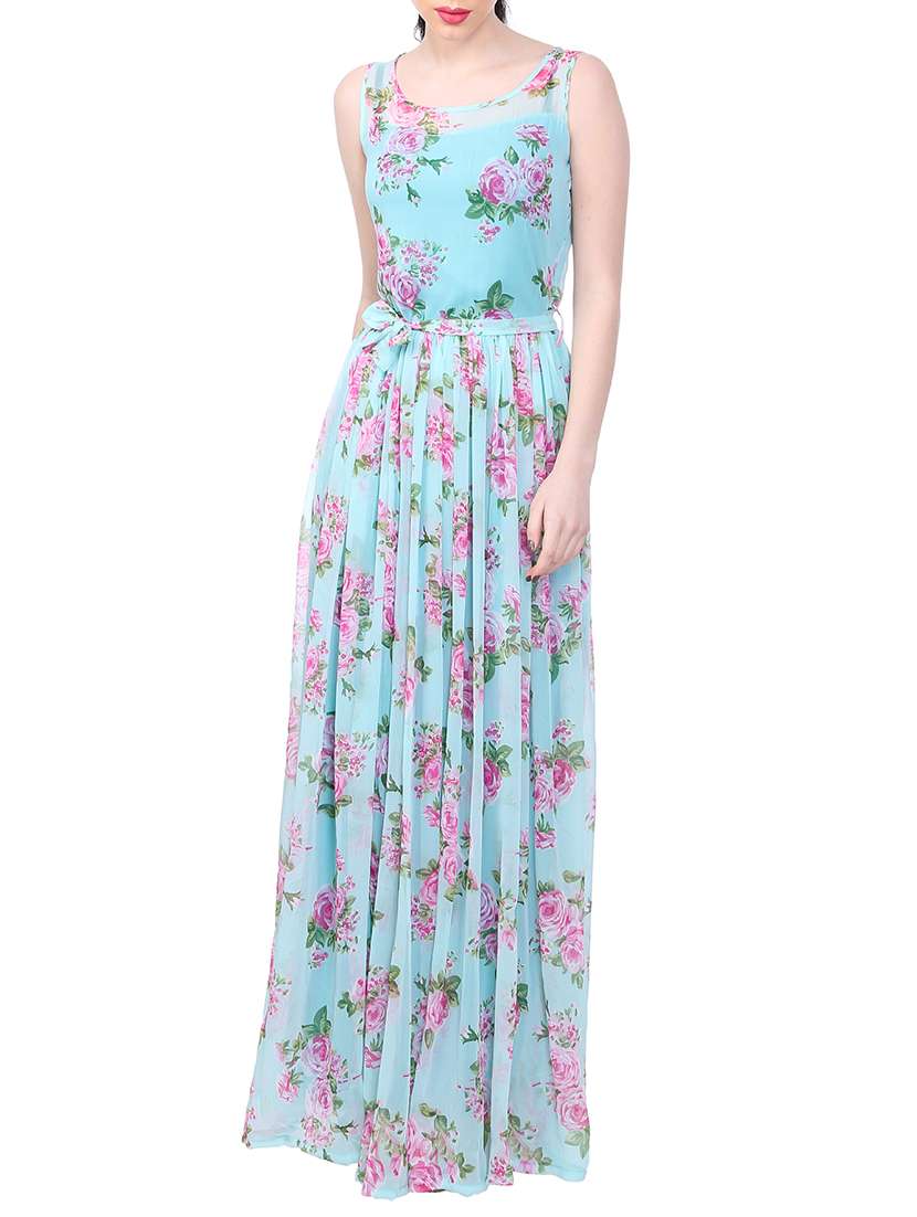 Tie Front Floral Maxi Dress