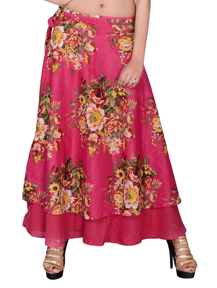 pink cotton wrap skirts