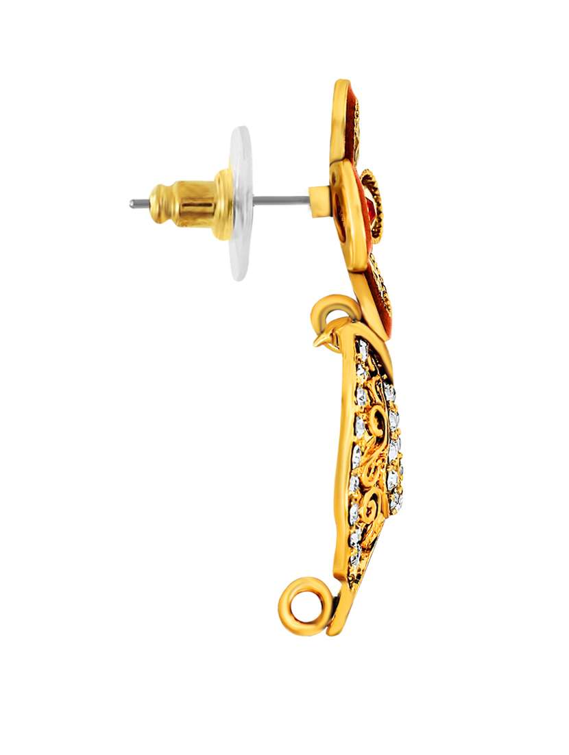 gold metal drop earrings - 13042178 - Standard Image - 1