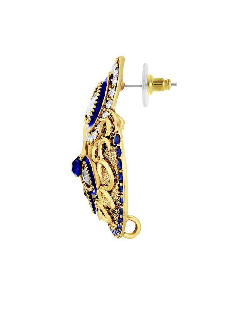 gold metal drop earrings - 13042181 - Standard Image - 1