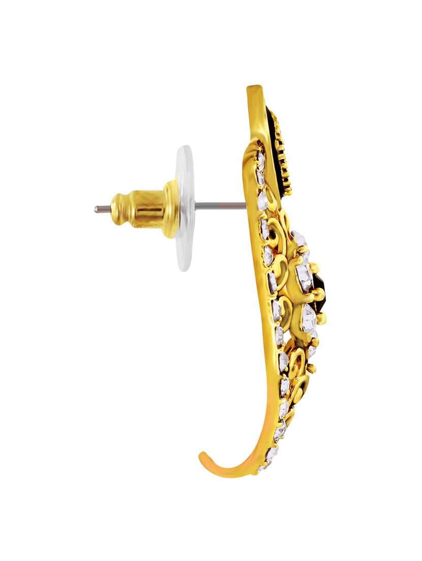 gold metal drop earrings - 13042182 - Standard Image - 1