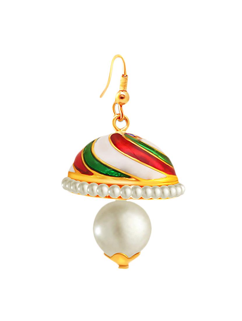 multi colored metal meenakari earrings - 13042203 -  Standard Image - 1