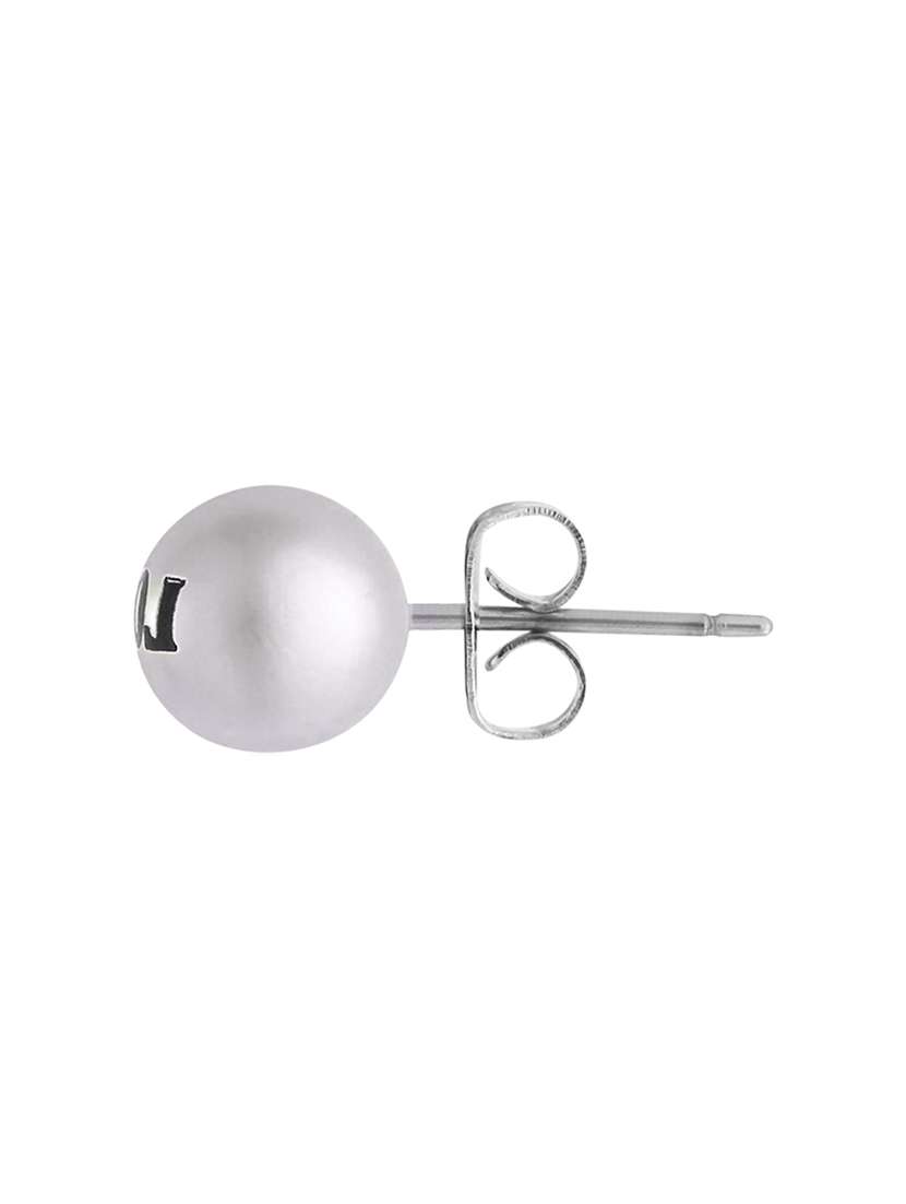 white metal studs earrings - 13042355 -  Standard Image - 1
