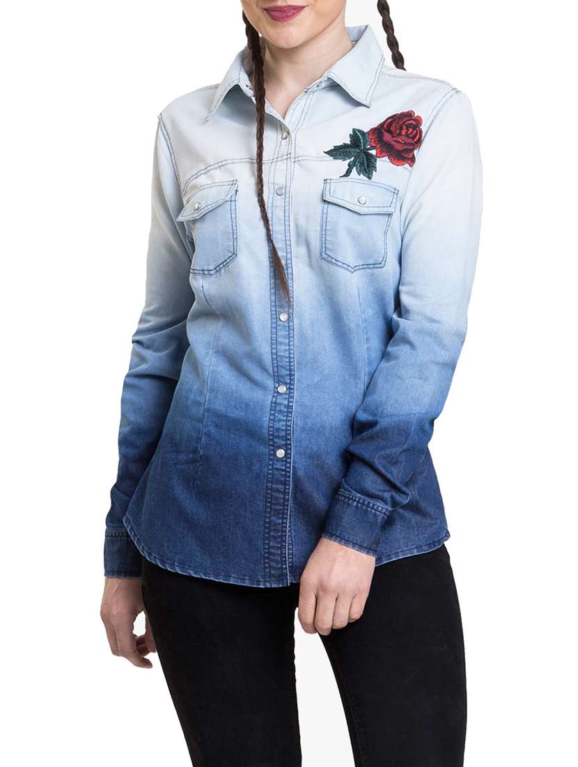 blue cotton regular shirt