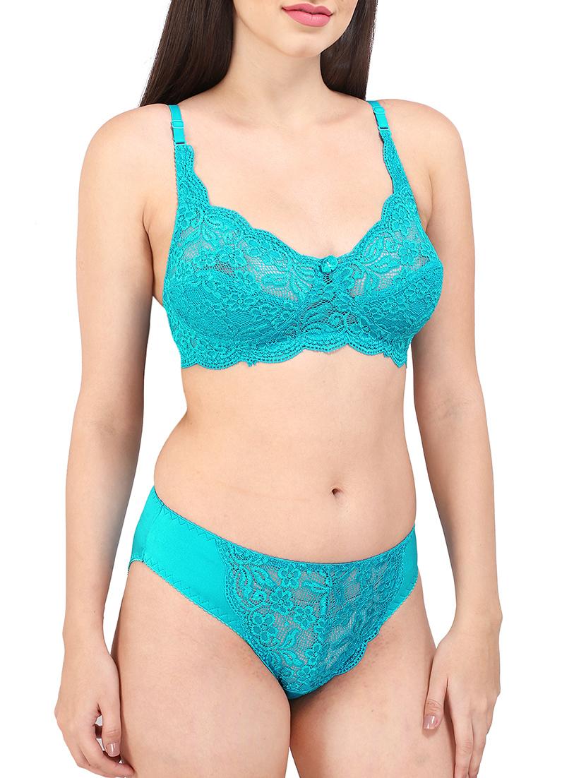 light blue lace bra and panty set - 13046239 - Standard Image - 1
