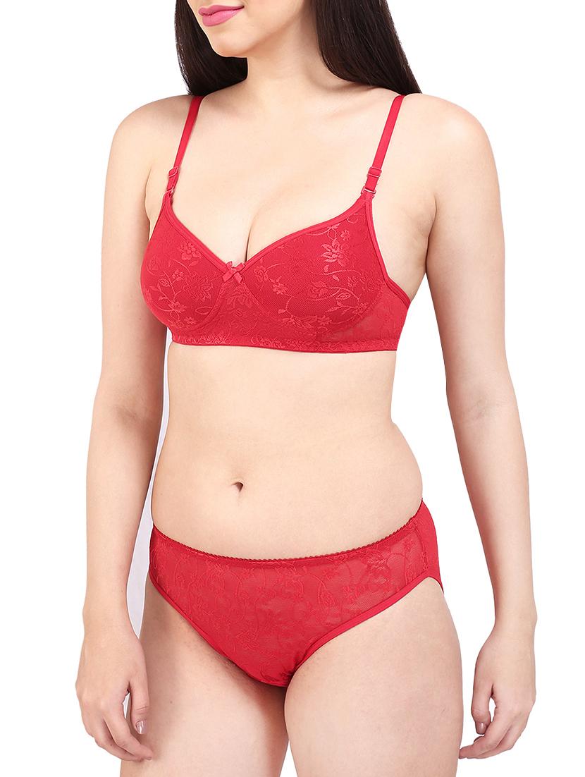 red lace bra and panty set - 13046244 - Standard Image - 1