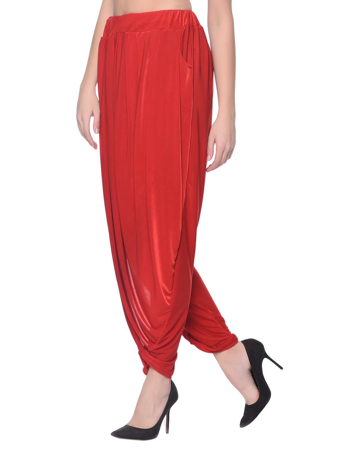red polyester regular salwars - 13054830 -  Standard Image - 1