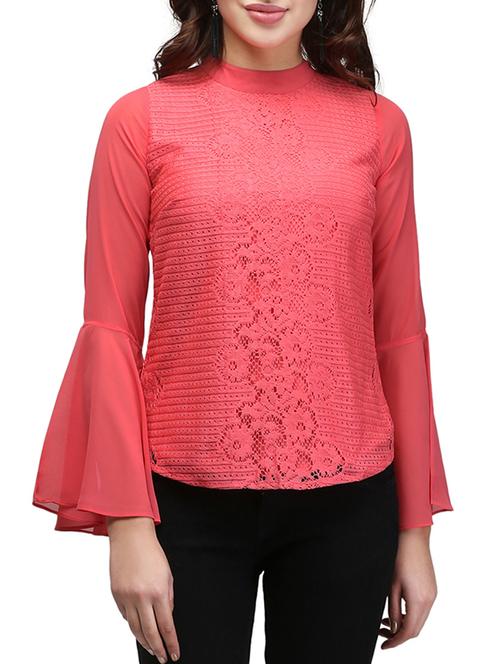 mock neck bell sleeved top - 13056021 -  Standard Image - 0