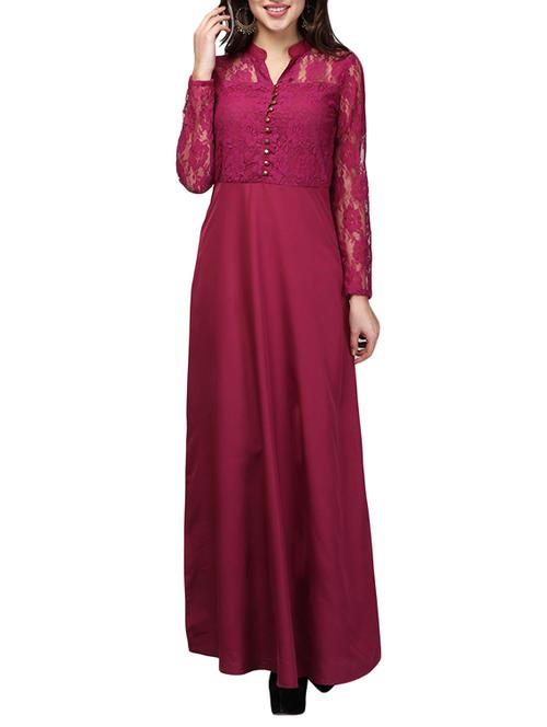 laced panel maxi dress - 13056268 -  Standard Image - 0