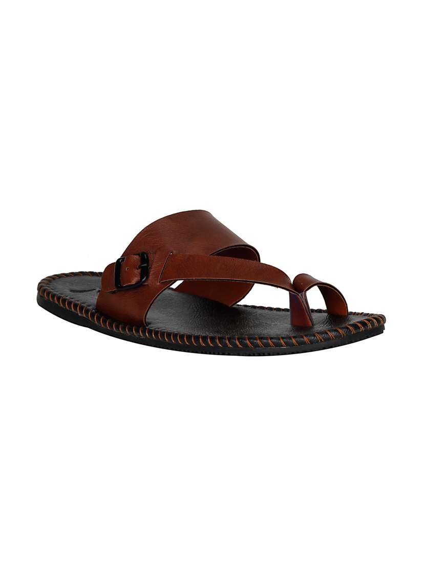 brown leatherette slip on slipper - 13062716 -  Standard Image - 1