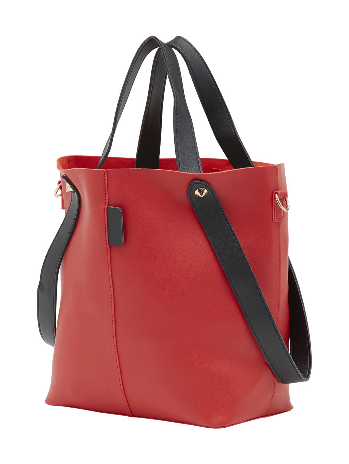 red leatherette tote - 13064536 - Standard Image - 4