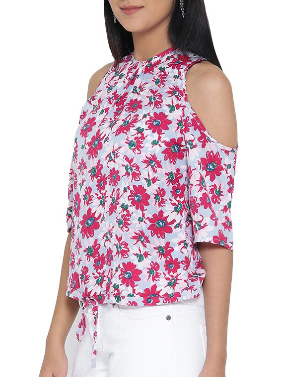 women's a line round neck top - 13069302 - Standard Image - 1