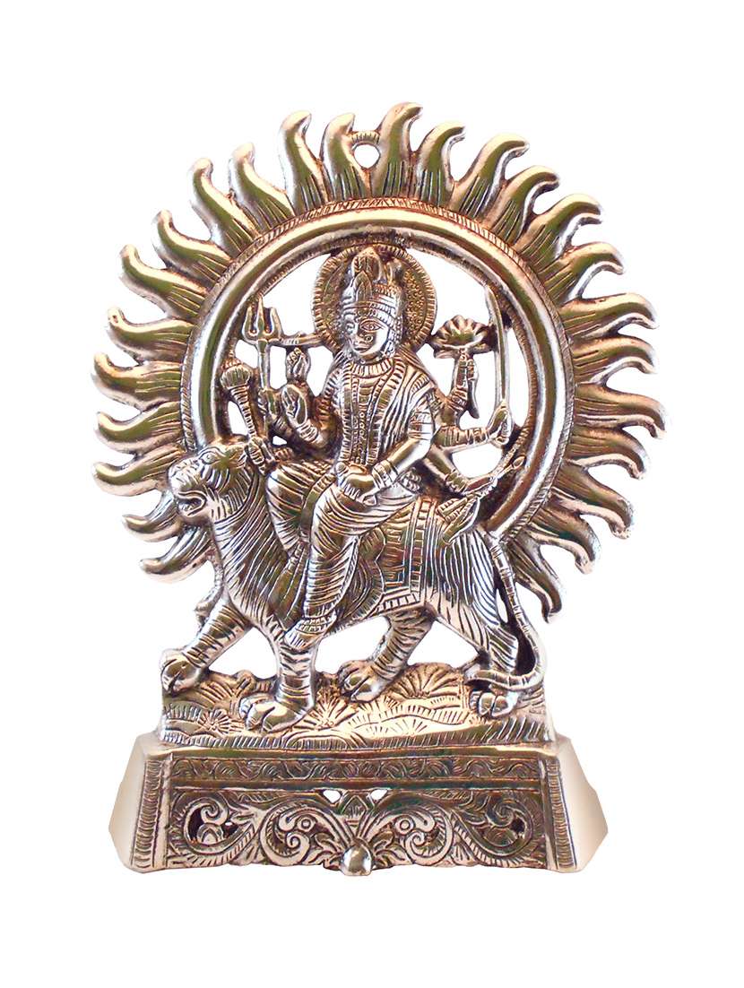 maa durga decorative statue metal religious wall hanging