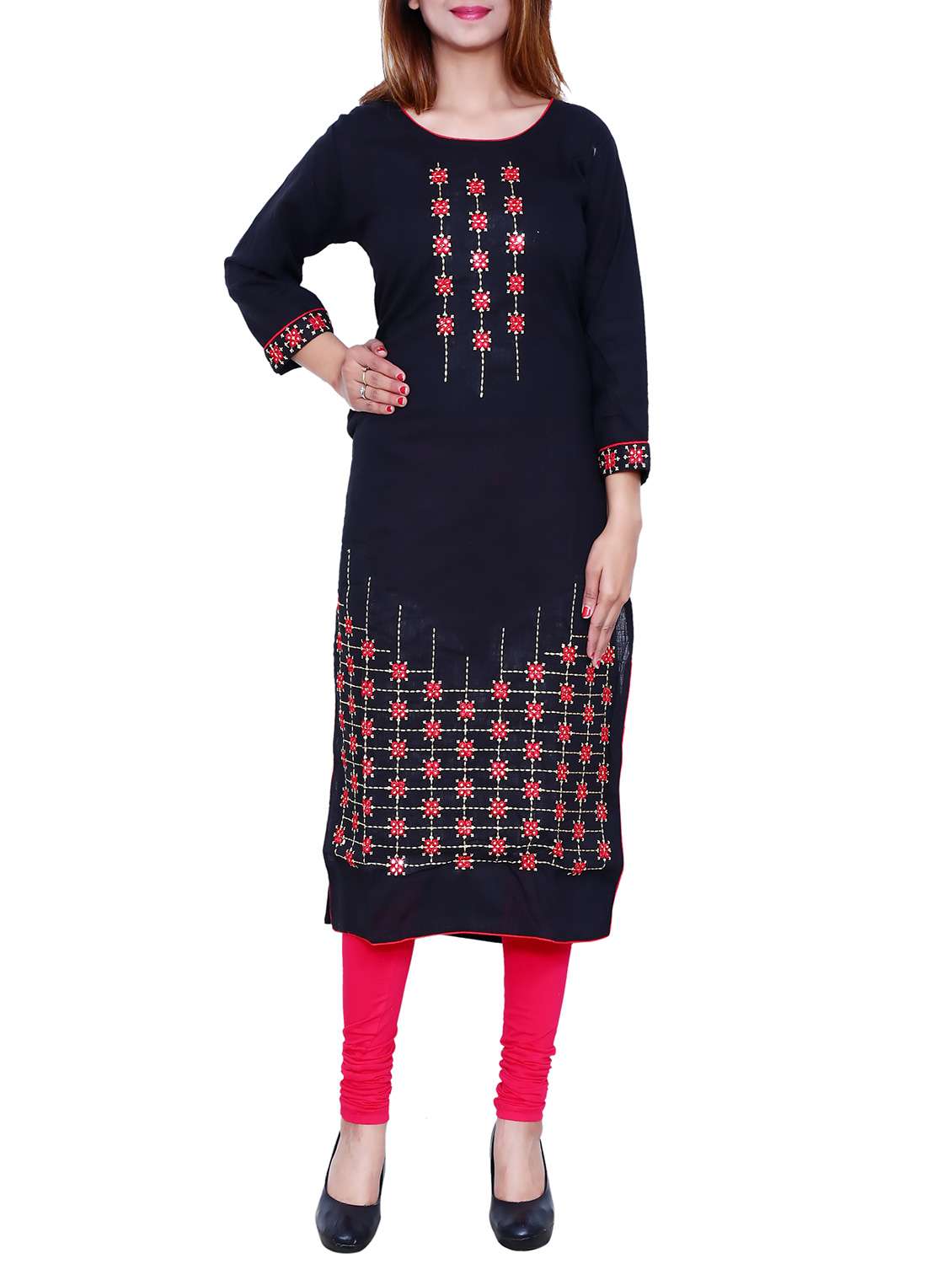 Embroidered straight kurta