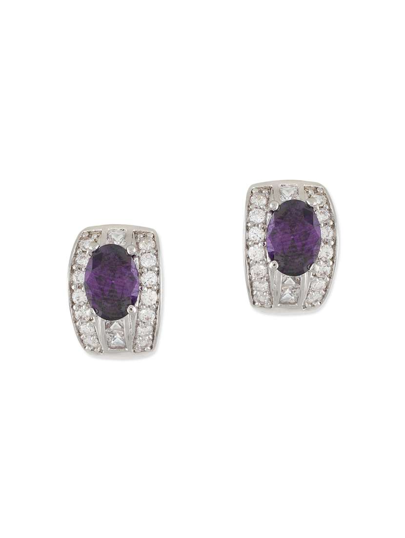 purple metal balli earrings