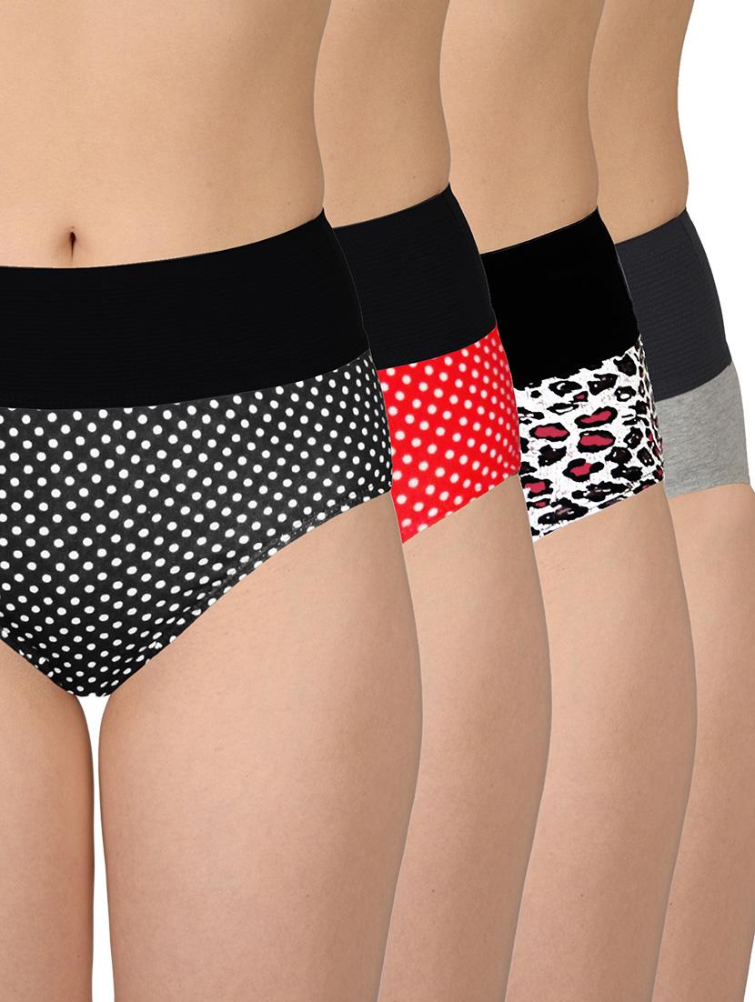 set of 4 multicolored cotton panties